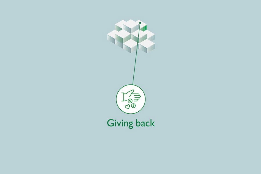 Strategie Kernbereich Givingback Reduziert Blau